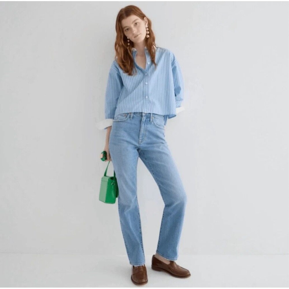 J Crew Slim Boyfriend Jeans Womens 30 Blue Medium Wash Distressed